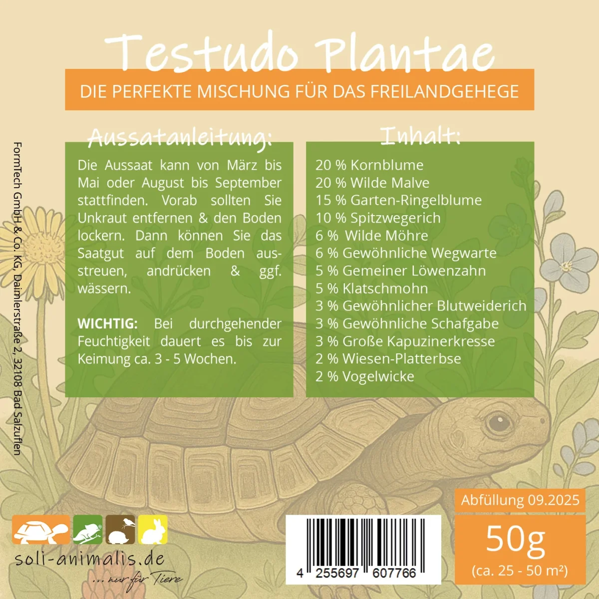 Saatgut Testudo Plantae - Schildkröten Samenmischung – Bild 6